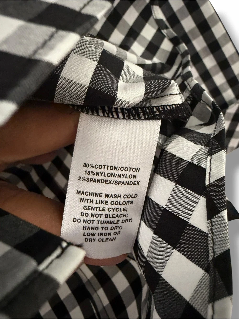 Lafayette 148 NY Black & White Gingham Button Down Shirt Poplin Classic Size 12 - Picture 11 of 11